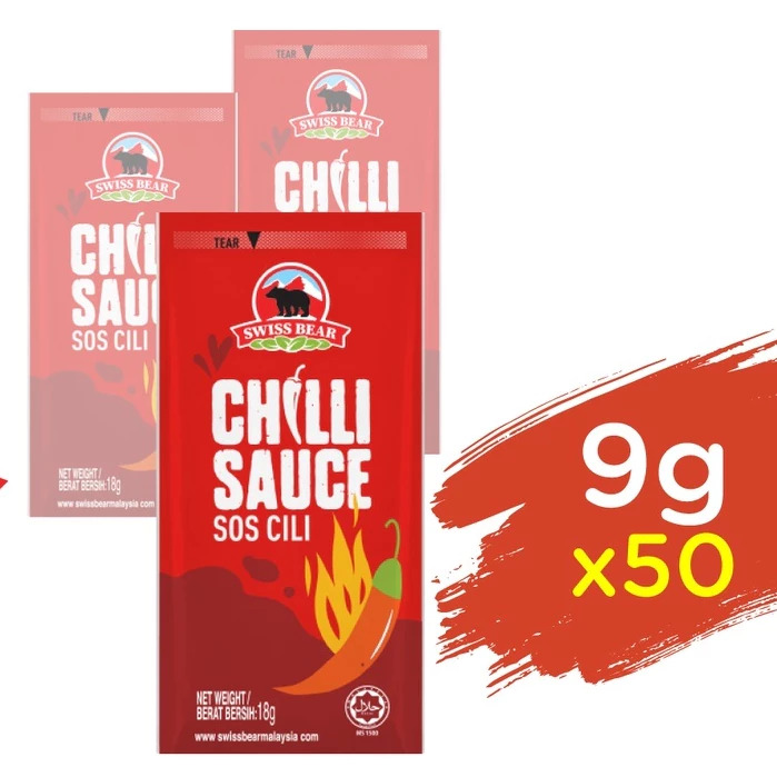 Swiss Bear Chili Sauce Sachet 9g (50 pcs) Sos Chili