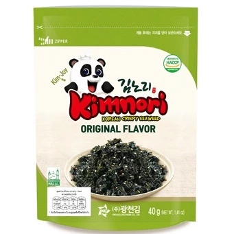 Kimnori Seasoned Seaweed Original Flavour Jaban 40g HALAL Korea Vegetarian Sesame Crispy Seaweed